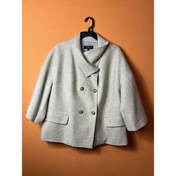 TALBOTS Wool Double Breasted Blazer Jacket Yellow Green - Size 16 - Picture 1 of 12